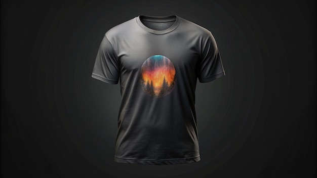 a black t shirt with a planet on it