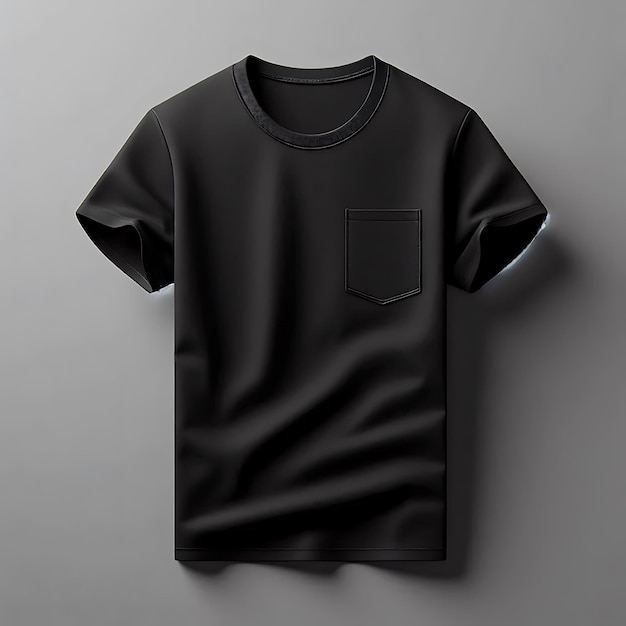 Photo a black t - shirt with a pocket that says  a logo on it