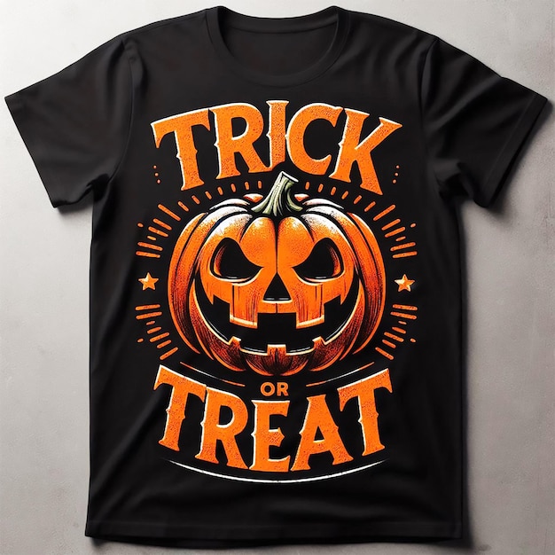 Photo a black t - shirt with a pumpkin on it