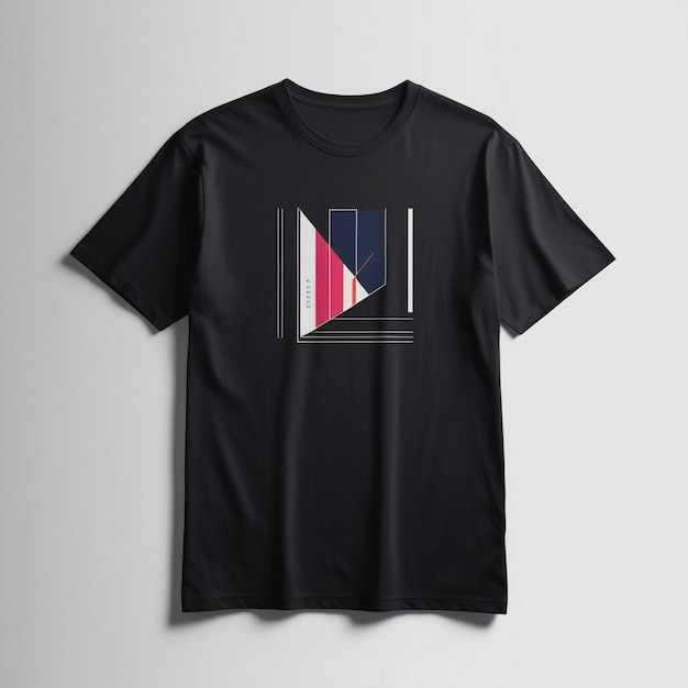 Photo a black t shirt with a red white and blue design on it