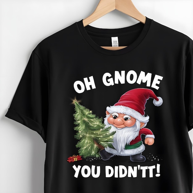 Photo a black t shirt with a santa claus on it