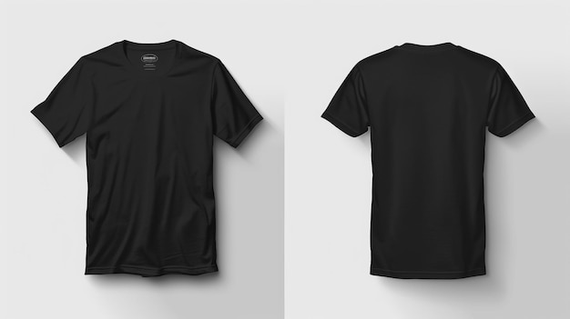 a black t - shirt with a white background