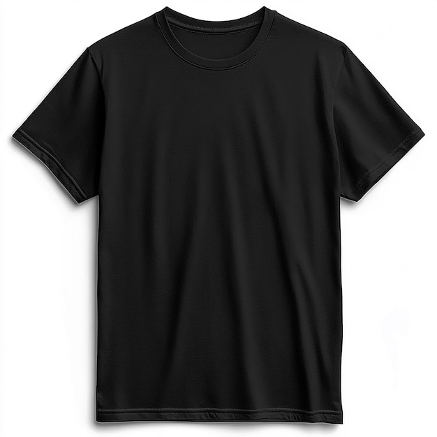 Photo a black t shirt with a white stripe is hanging from the left side