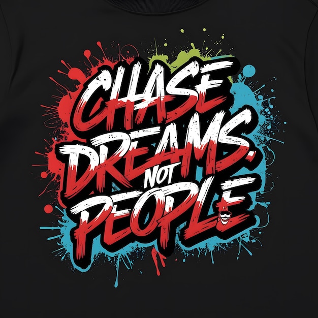 a black t shirt with the words chase dreams on it