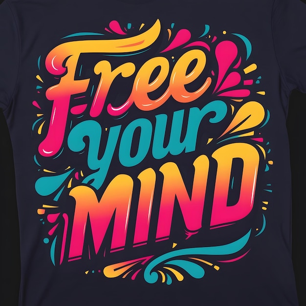 Photo a black t shirt with the words free your mind