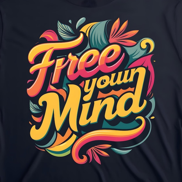 Photo a black t shirt with the words free your mind