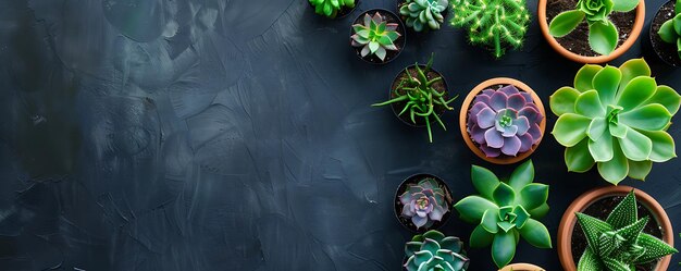 Photo a black table with a black board that says quot potted plants quot