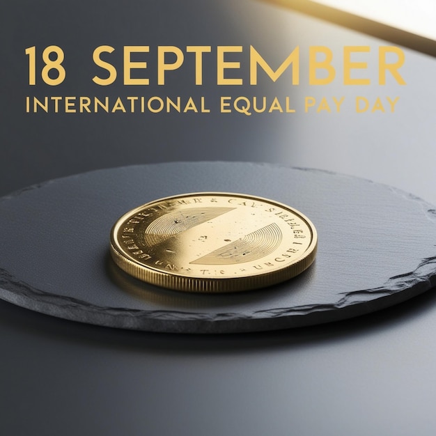 Photo a black table with a gold coin on it that saysthe year