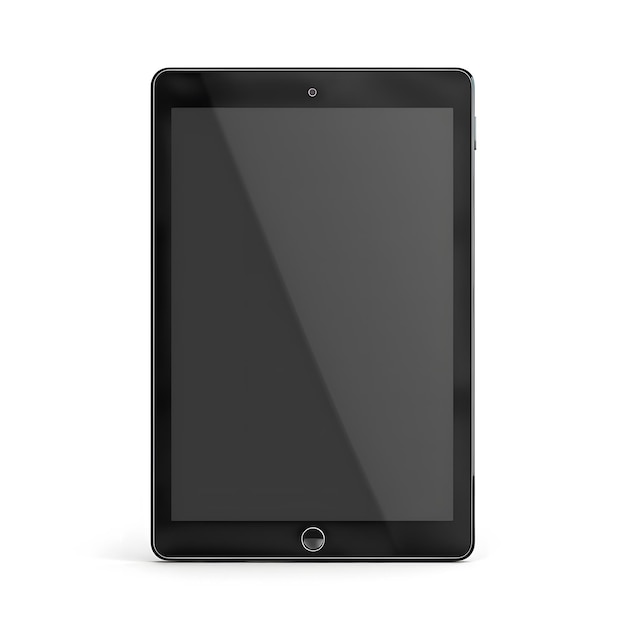 Photo black tablet screen mockup transparent png isolated on white background realistic