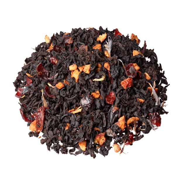 Black tea Christmas Ingredients dried apple black Ceilonian tea cornflower petals cinnamon