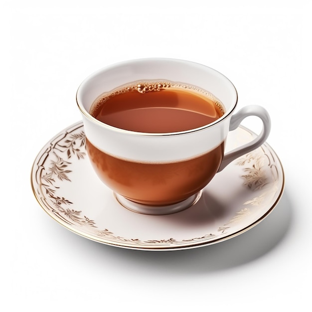 Black tea realistic lighting On a bright Background realistic lighting side view