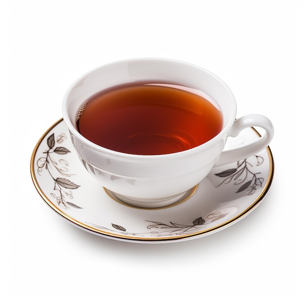 Black tea realistic lighting On a bright Background realistic lighting side view