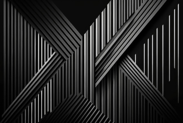 Black tech minimal stripes and lines abstract background Generative AI