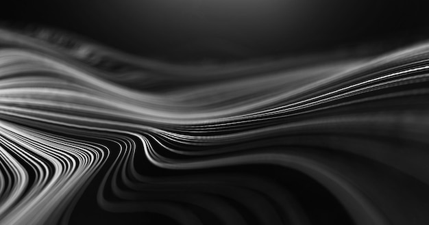 Black technology wave on black background Music abstract background Technology digital computer network