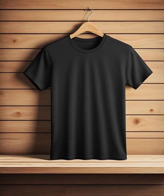 Photo black tee mockup