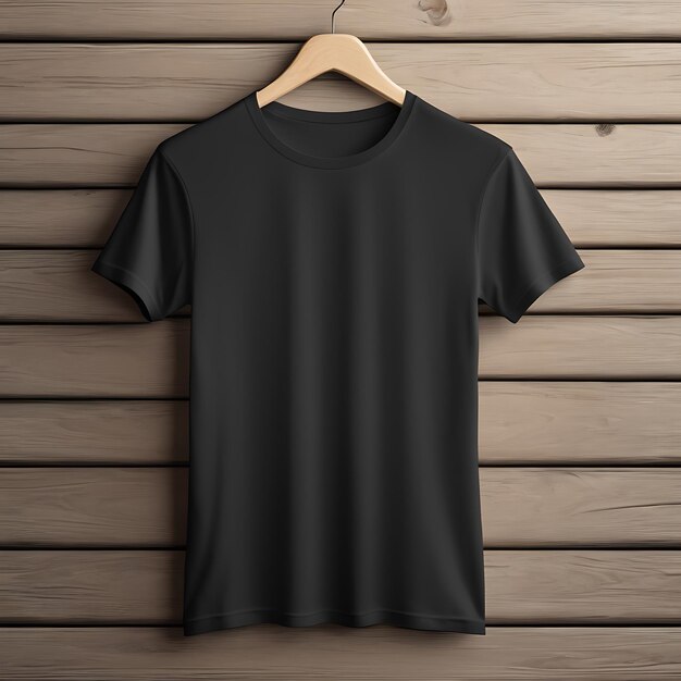 Photo black tee shirt mockup