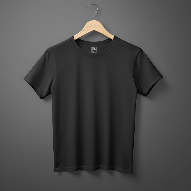 Photo black tee shirt mockup