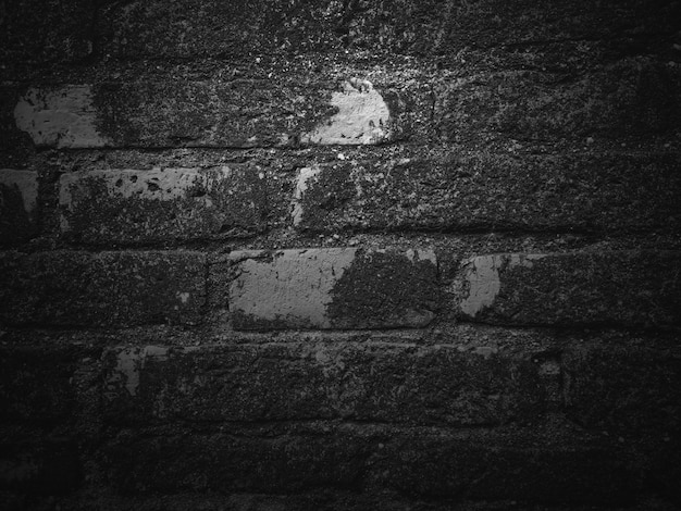 Black texture background, Dark and gray brick wall surface 