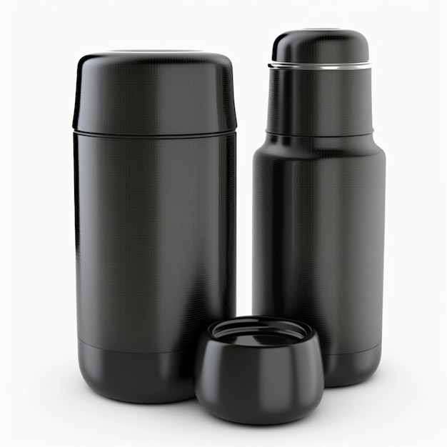 black thermos mockup