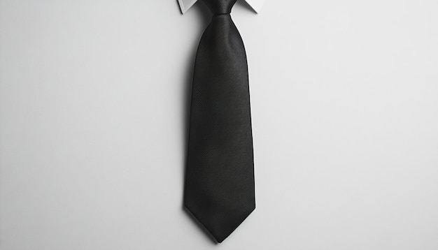 Photo a black tie hangs on a white wall with a clip on it