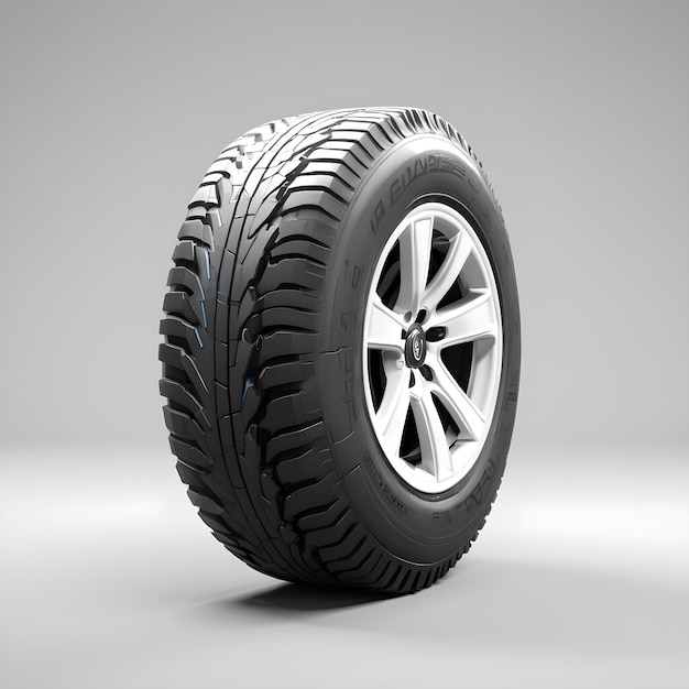 a black tire with a silver rim