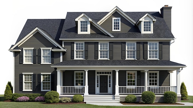 Black traditional american two story house