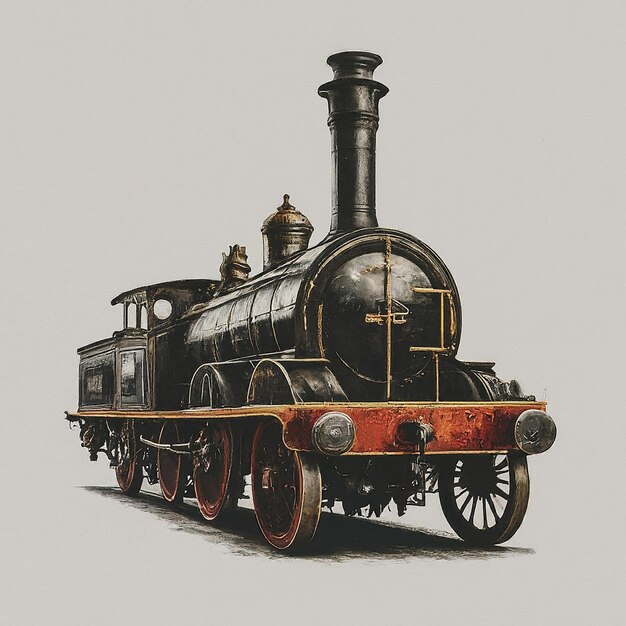 a black train with a red and black engine and the number 3 on the front