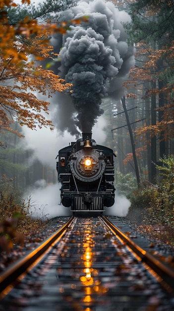 a black train with smoke coming out of it