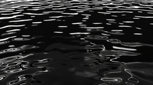 Photo black transparent calm water surface creating a reflective and tranquil scene high quality