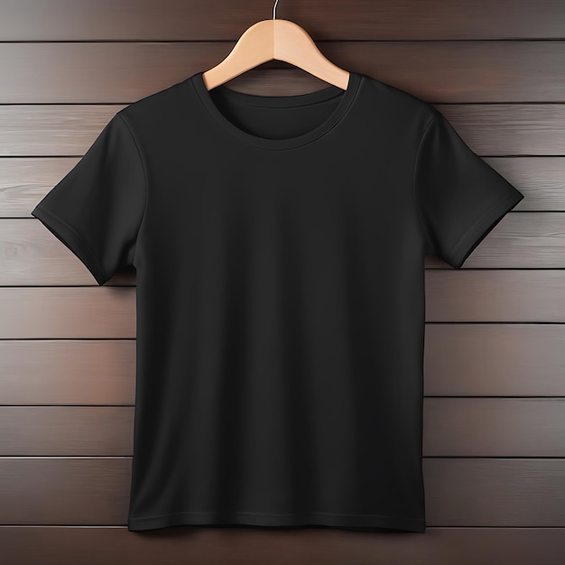 Photo black tshirt apparel mockup