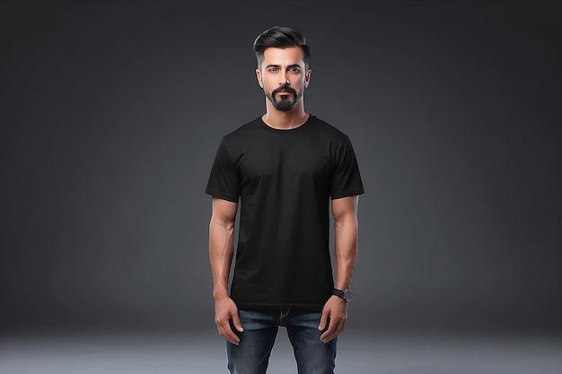 Photo black tshirt front isolated