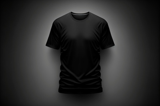 Black TShirt on a gray background with a place for a print Generative AI