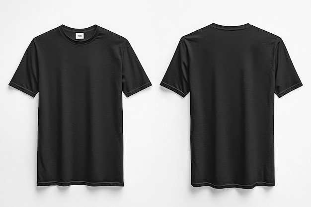 Black Tshirt Mockup Front and Back Isolated created with Generative AI