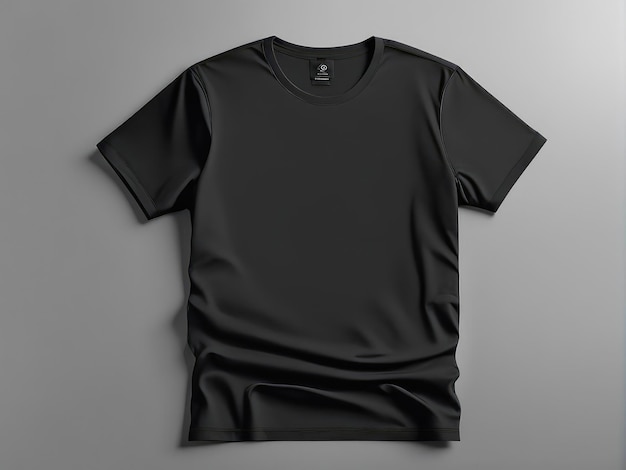 black tshirt mockup isolated white background