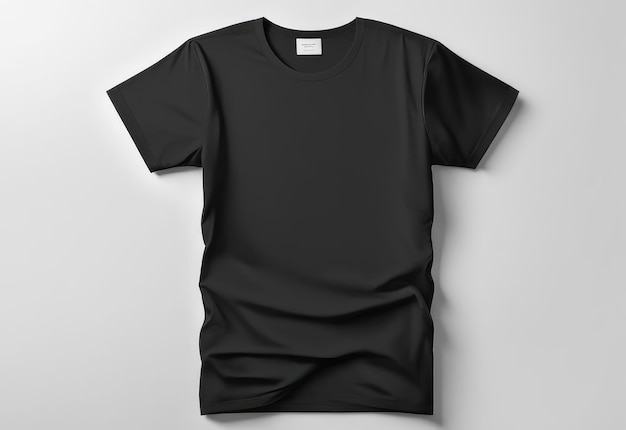 black tshirt mockup isolated white background