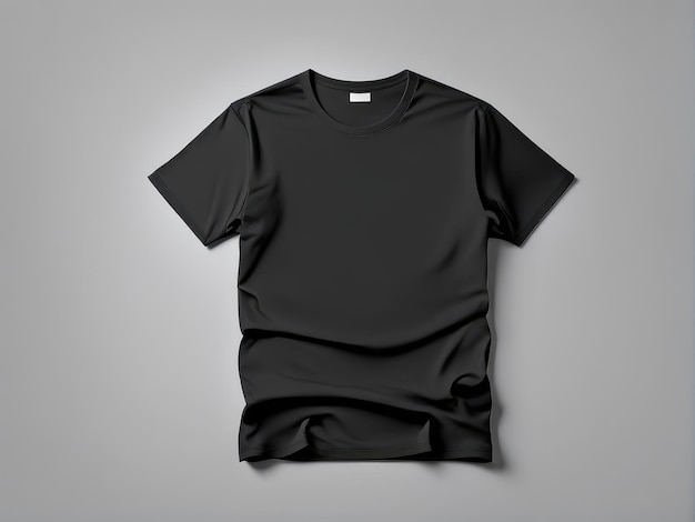 black tshirt mockup isolated white background