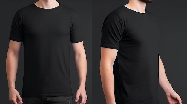 Black TShirt Mockup Template Illustration AI GenerativexA