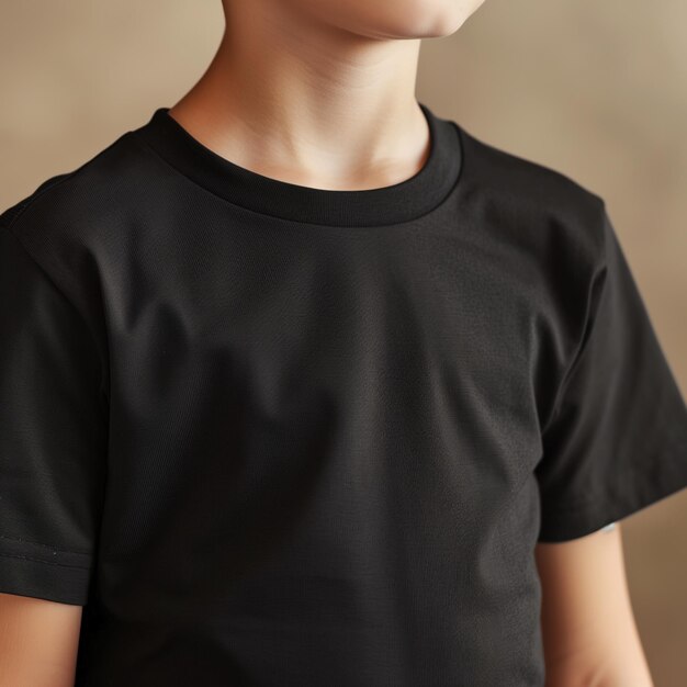 Photo black tshirt mockup with a blank design ready for custom logo or print