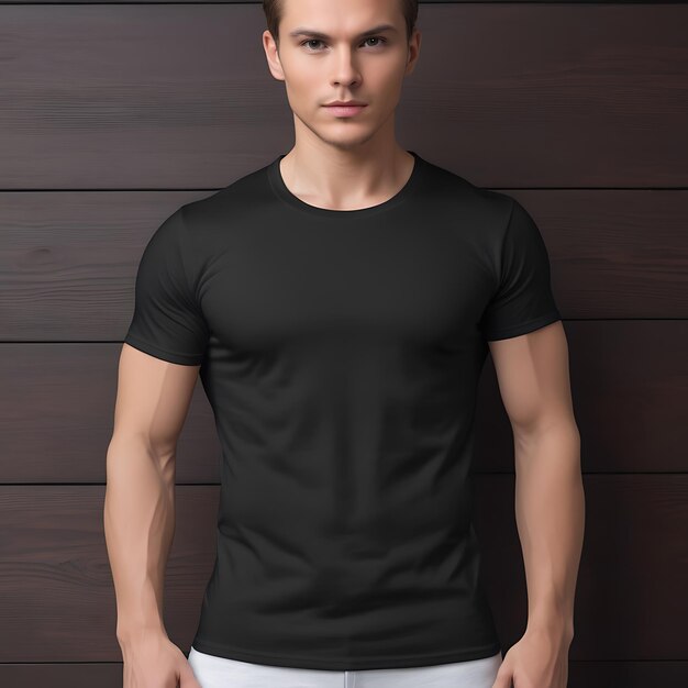 Photo black tshirt mockup