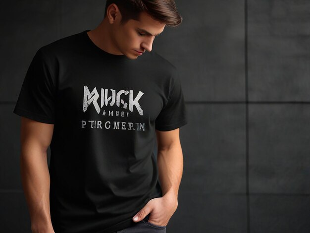 Photo black tshirt mockup