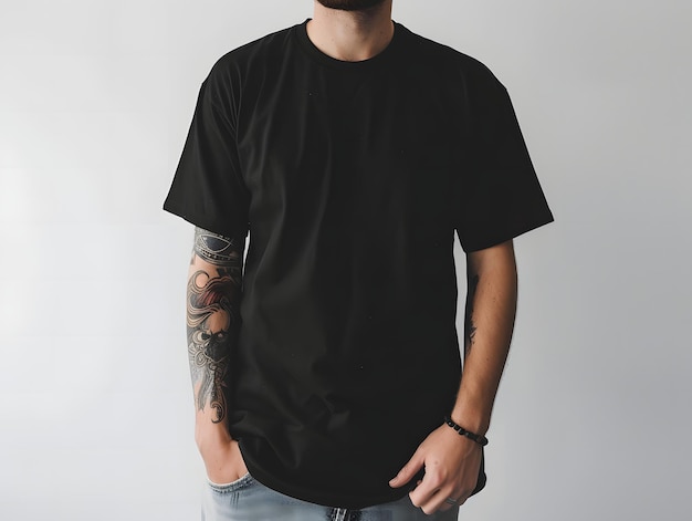 Black tshirt mockup