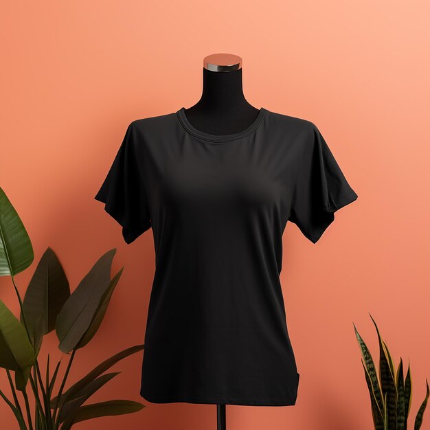 Black Tshirt positioned for mockup design Mockup