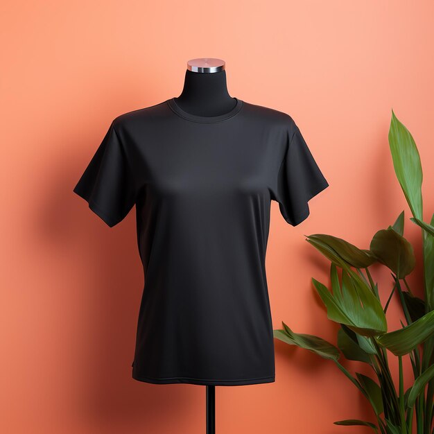 Black Tshirt positioned for mockup design Mockup