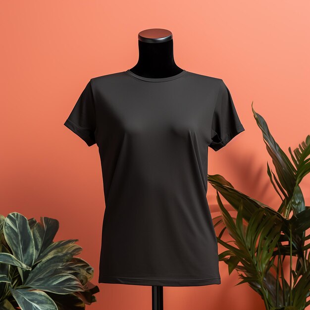 Black Tshirt positioned for mockup design Mockup