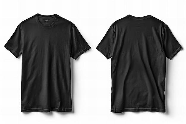 Photo black tshirt template on a white background