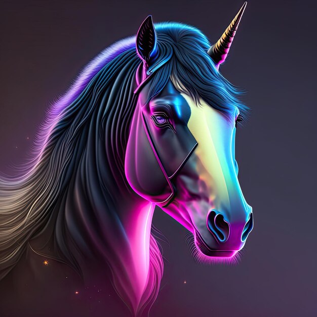 Black Unicorn with Glow