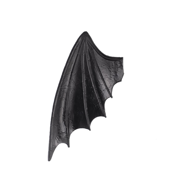 Black vampire wings isolated on white background