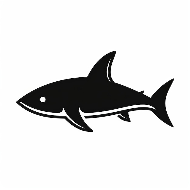 Photo black vector shark icon simple and stylish design