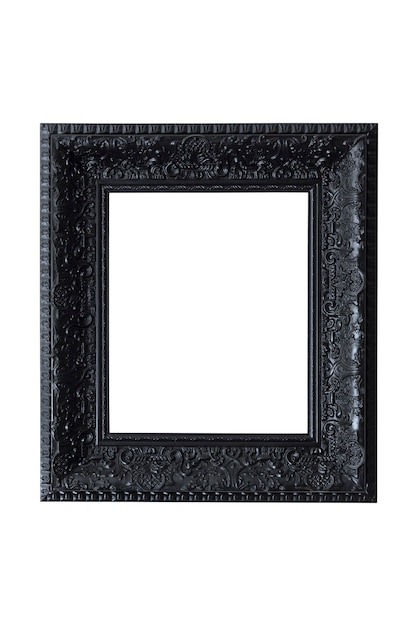 Black vintage wooden frame isolated on background