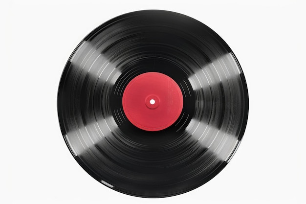 Photo black vinyl record with red disc